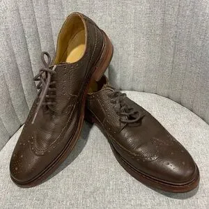 Cole‎ Haan Colton Wingtip Oxford Shoes Brouge Derby Pebbled in Brown Mens 9 Cole Haan Colton Brown Pebbled Leather Wingtip Brogue Oxford  main image 2